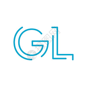 GL 首字母徽标 gllgBlue 图形元素用于排版样式简约字母设计 可编辑的中风 在白色背景上孤立的种群矢量图背景图片