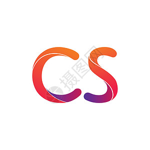 打csCS 字母标志图标马赛克设计模板元素 在白色背景上孤立的种群矢量图设计图片