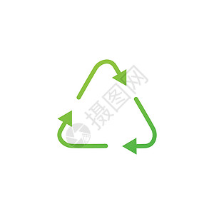 绿色箭头回收生态三角符号 回收标志 循环图标 回收材料符号 在白色背景上孤立的股票矢量图生命周期标识织物思考标签垃圾圆圈脚印物品背景图片