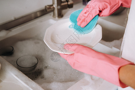 手洗碗干净的消毒高清图片