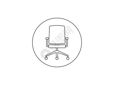 牛皮皮革办公椅座图标 矢量插画平面设计经理黑色绘画领导工作会议老板座位白色插图插画
