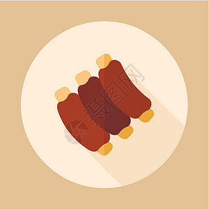 排骨食物肉矢量 ico厨房炙烤羊肉猪肉烧烤牛肉烹饪肋骨插图背景图片