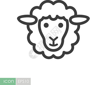 羊矢量图标 动物头插图野生动物农场农业内存母羊宠物哺乳动物家畜村庄插画