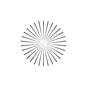 同心光束射线几何圆元素 在白色背景上孤立的股票矢量图背景图片
