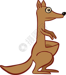 漫画腿孤立在白色背景上的袋鼠插图 澳大利亚动物肖像设计图片
