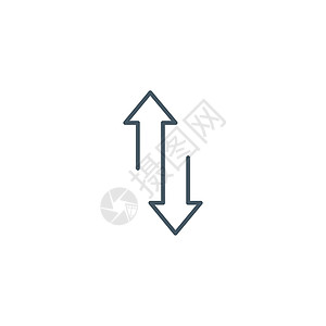 全球用户线性双箭头图标上下方向 网页导航 白色背景上的简单轮廓元素矢量图插画