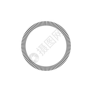 由辐射矩形制成的几何圆元素 抽象的圆形 在白色背景上孤立的股票矢量图背景图片