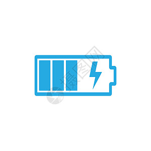 电池设计电池负载图标 电池充电 矢量插画平面设计电气横幅力量技术网络充值容量充电器艺术蓝色插画