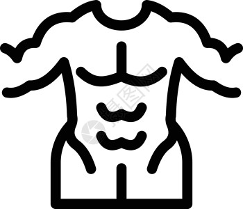 腹肌男人体积建造者建设者男性肌肉健身房腹肌运动员身体二头肌力量解剖学插画