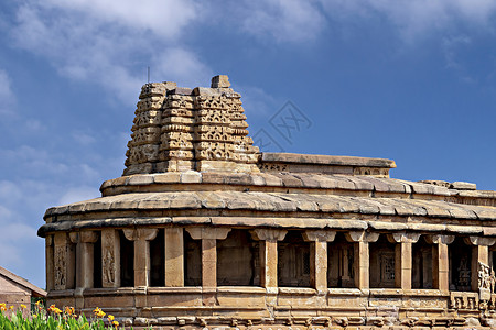 印度卡纳塔克州Aihole的杜尔加寺庙高清图片