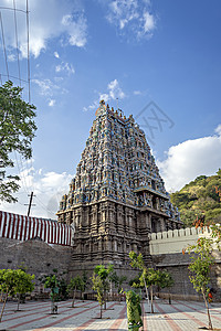 印度泰米尔纳德邦马杜赖的寺庙Gopuram高清图片