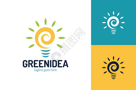 logo灯Idea Logo 设计矢量 设计概念 创意符号 图标模板生长插图活力生物公司生态技术环境灯泡标识插画