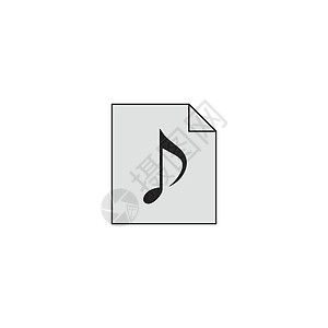 音频文件图标音乐文件 在白色背景上孤立的股票矢量图设计图片