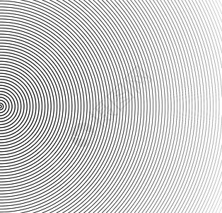 抽象矢量圆半色调黑色背景 渐变复古线条图案设计 单色图形漩涡同心中心墙纸螺旋圆形标识白色技术艺术背景图片
