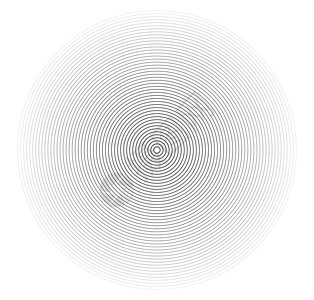 12色环同心圆元素 黑白色环 声波单色图形的抽象矢量图散热线条插图黑色中心白色艺术技术螺旋圆形插画