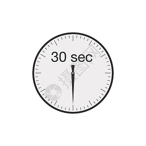 小时连环秒简单的 30 秒或 30 分钟计时器 在白色背景上孤立的股票矢量图插画