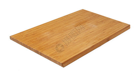 白色背景的木板切割板硬木用具棕色材料木头厨房工具竹子家庭烹饪背景图片
