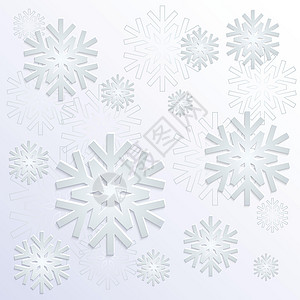 冬天雪花背景白色星星季节性水晶新年薄片降雪季节火花背景图片