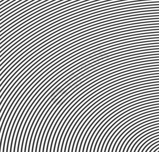 抽象矢量圆半色调黑色背景 渐变复古线条图案设计 单色图形几何学艺术墙纸插图散热白色漩涡同心螺旋中心背景图片