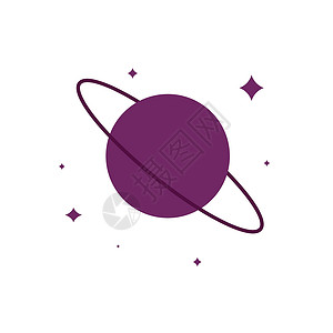 星球标志矢量紫色星球与环形空间图标 在白色背景上孤立的种群矢量图商业圆圈全球天空互联网木星宇宙星星蓝色火箭插画