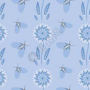 无缝图案无尽的纹理程式化的花朵和飞蛾 壁纸纺织品包装插图盖子正方形笔记本网站背景图片