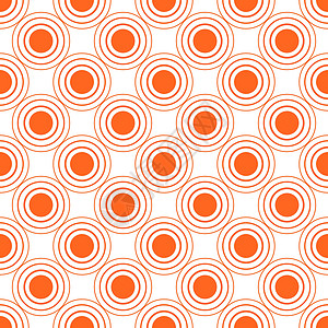 橙色的同心圆无缝瓷砖 股票矢量图背景图片
