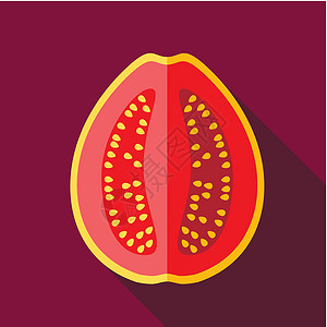 切瓦比奇瓜瓦平板图标异国情调插图水果热带食物饮食插画