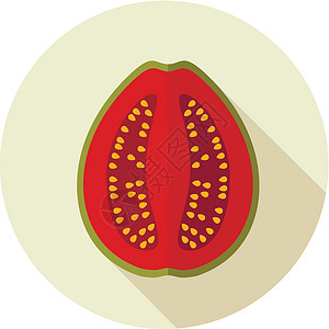 瓦切塔林瓜瓦平板图标情调饮食插图热带异国食物水果插画