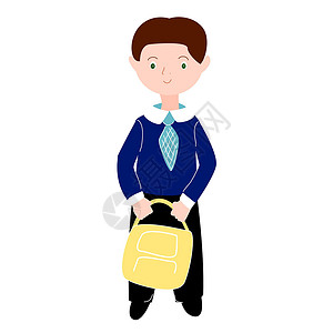 青少年校服一个穿着校服背着背包的男孩设计图片
