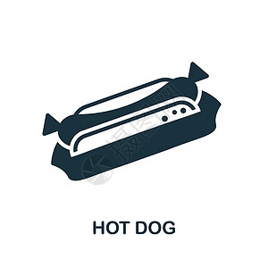 长征系列火箭热狗图标 来自外卖系列的单色标志 用于网页设计信息图表和 mor 的创意热狗图标插图插画