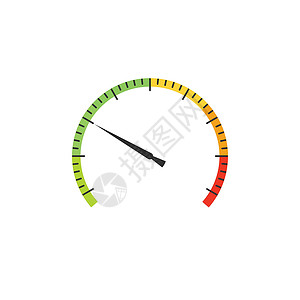 公里表仪表或车速表图标或标志 功率测量 电平指示器 在白色背景上孤立的股票矢量图控制板时间下载界面展示插图燃料控制指标汽车插画