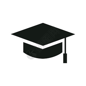 学术帽或灰浆板图标 带流苏的毕业帽 它制作图案矢量仪式学士智慧学习研究生庆典学校大学成就衣服背景图片