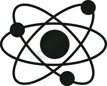 原子图标 矢量图 科学教育核物理科学研究的象征 三个电子在围绕原子核的轨道上旋转 基本粒子设计的概念生物网络力量标识药品生活细胞设计图片