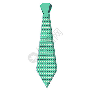 带有白色和深绿色三角形的绿色领带背景图片