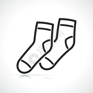 黑色袜子袜子黑色和白色 ico插画