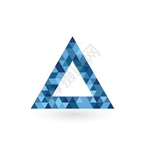 朴信惠三角形像素标志设计 企业身份概念 创意企业模板 在惠特上孤立的股票矢量图插画
