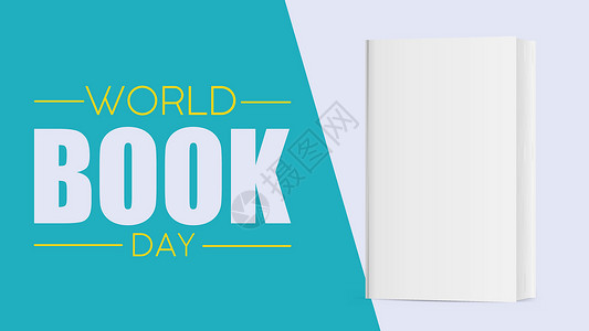 世界读书日横幅 白色的空白书 它制作图案矢量背景图片