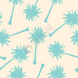 矢量无缝模式与棕榈树绘画异国艺术打印叶子天堂植物群旅行森林植物背景图片