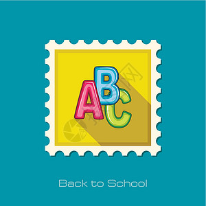 ABC区块平面邮票背景图片