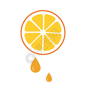 Orange 图标果汁插图 白底孤立的矢量背景图片