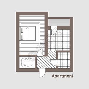 浴室地面房子的项目 地面层蓝图家具卧室窗户建筑师公寓房间建筑学技术厨房插画