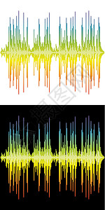 彩色震荡声波声音横幅 彩色标志均衡器 孤立的设计符号技术录音机音乐旋律白色彩虹立体声歌曲配乐节拍插画