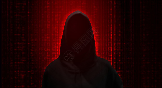 间谍特工黑客 暗红色背景的神秘人背景图片