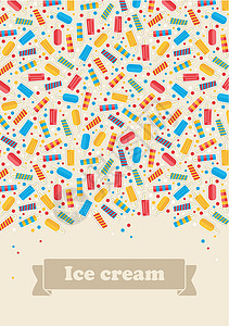 夏卡冰淇淋食物巧克力香草圆圈奶油胡扯标签问候语海报明信片背景图片
