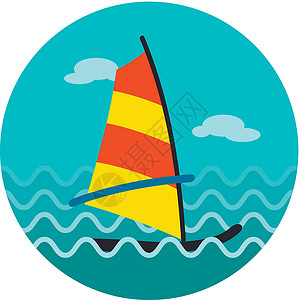 棋盘风浪图图标 夏季 假期木板冲浪帆板冲浪者冲浪板风帆海滩运动插图海洋背景图片