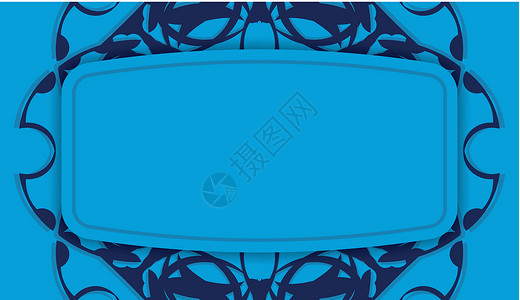 蓝色的Baner 带有希腊风格和徽标下的一个地方背景图片