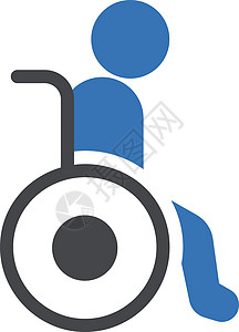 残疾病人蓝色人士公园医疗车轮残障轮椅椅子障碍背景图片