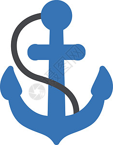 锁定锚插图白色海军航海主播海锚安全金属古董铁锚插画