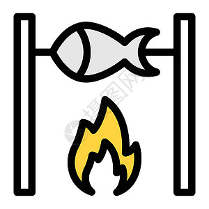 鱼类盘子餐厅插图海鲜字形烧烤白色菜单动物炙烤背景图片