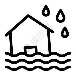 房子水居内帮助飓风海洋灾难插图房子保险液体白色安全设计图片